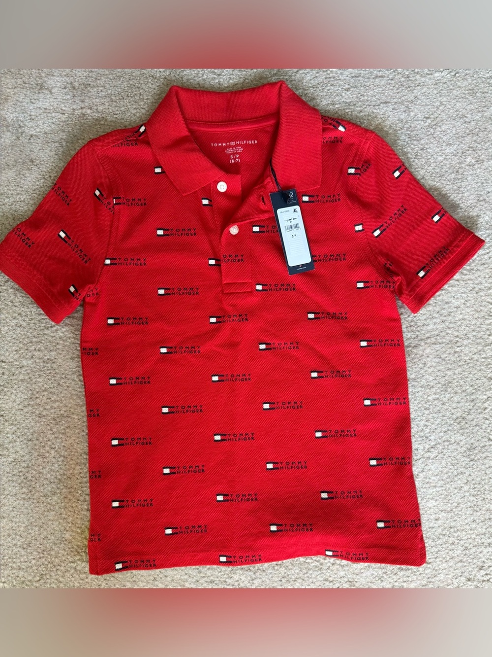 Tommy Hilfiger Red Kids' Logo Polo Shirt